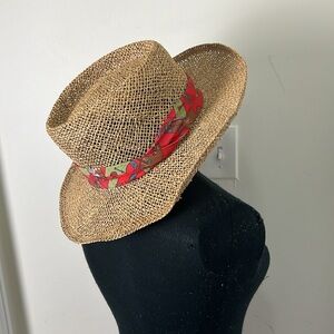 Vintage Bali Boho Open Waeve Hawaiian Straw Hat Size OS